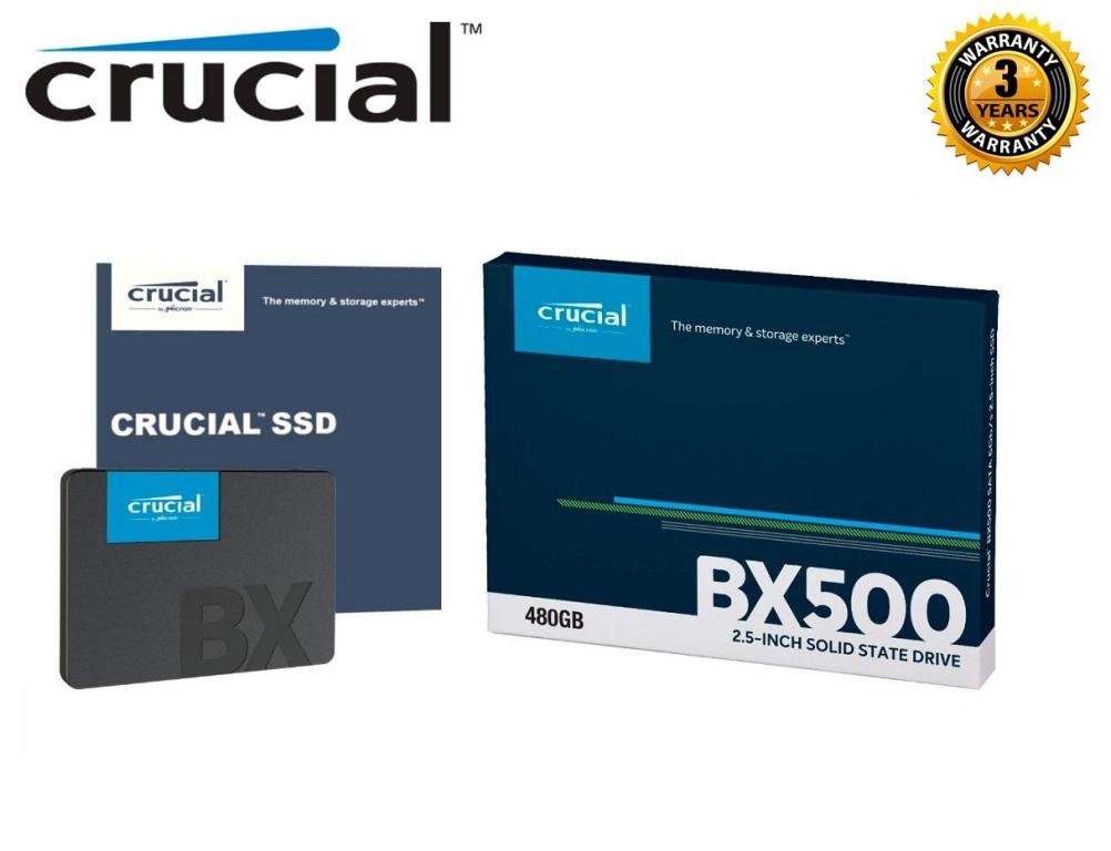 2.5”  480GB SSD CRUCIAL BX500
