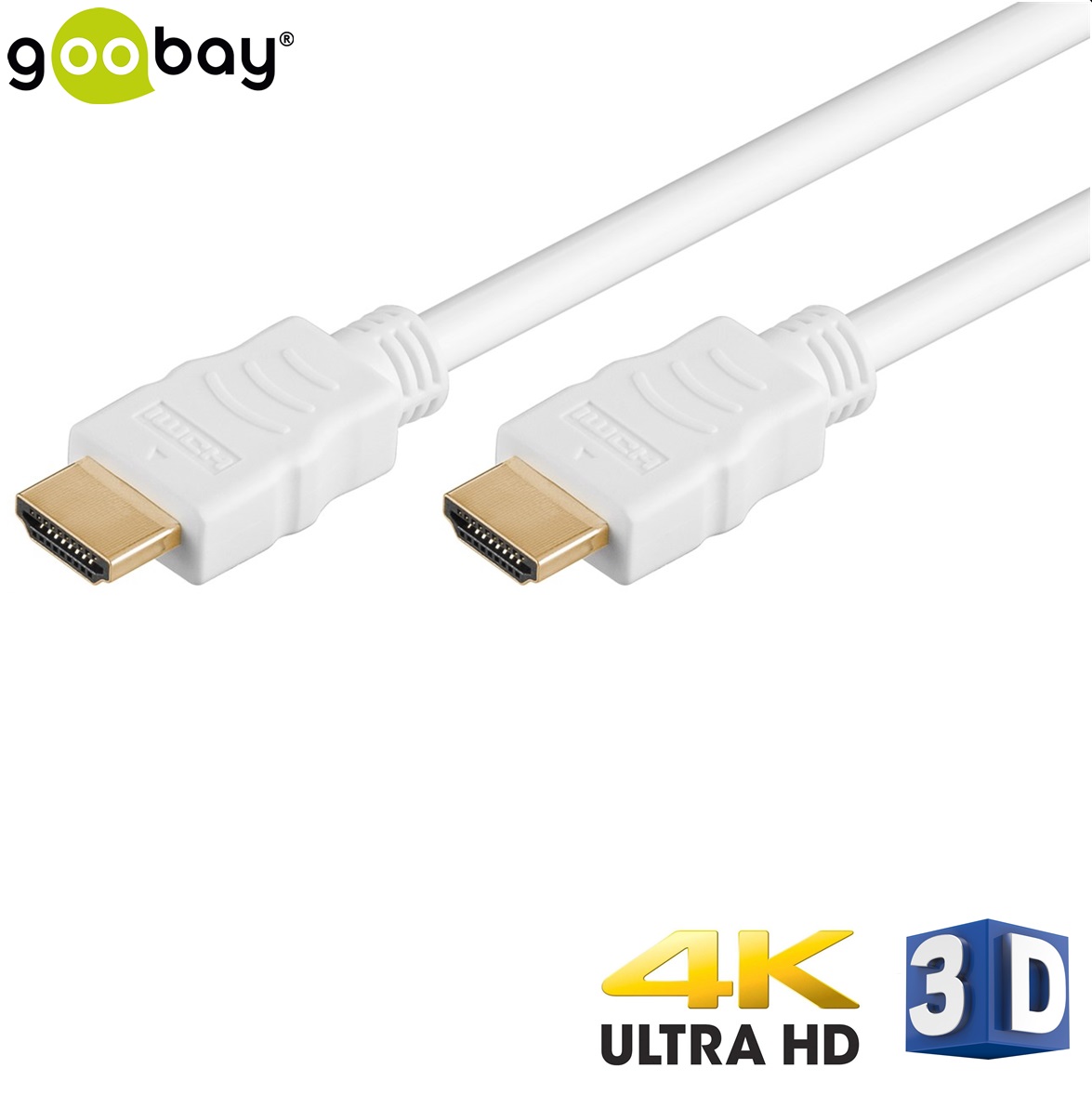 HDMI v1.4 M/M 15.0m(30 Hz/2160p)GOOBAY 31898 Бял