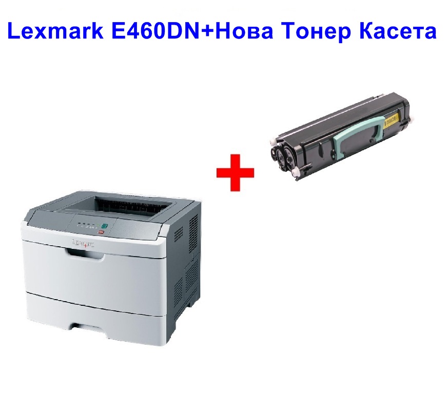 Лазерен принтер Lexmark E460DN+Нова Тонер Касета