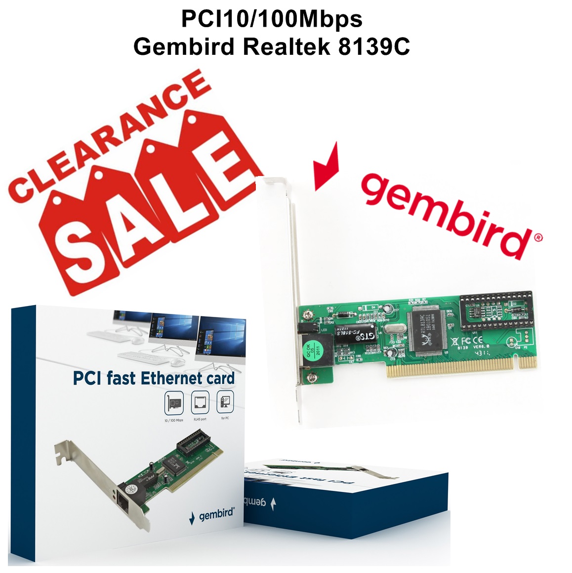 PCI10/100Mbps Gembird Realtek 8139C