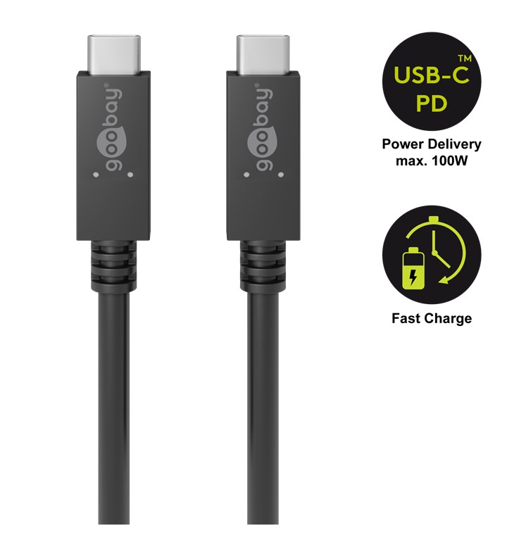 USB-C male-USB-C male 1m/5A/100W/20V Goobay