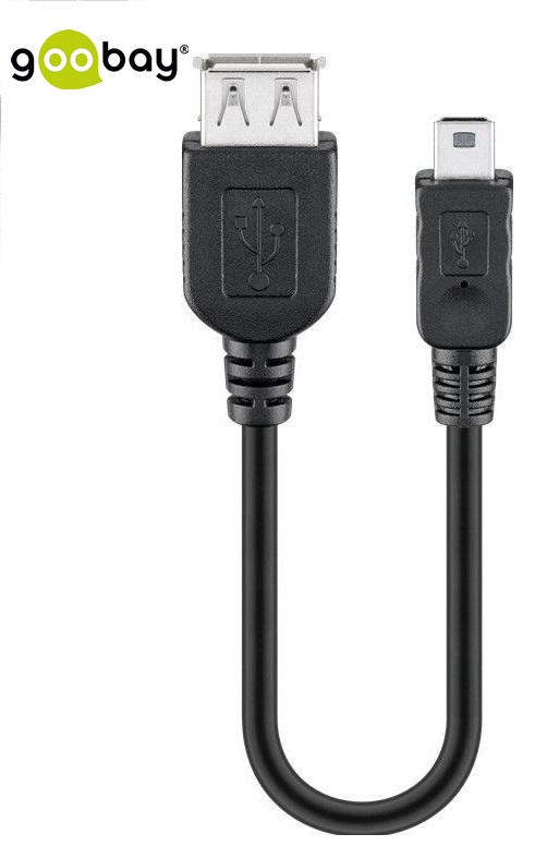 USB female (A) to USB mini male (B 5-pin) GOOBAY