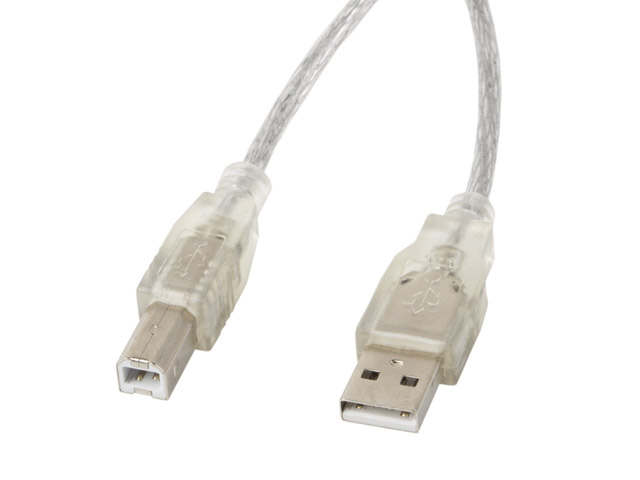 USB2.0 TYPE A-B  5.0m Прозрачен Lanberg