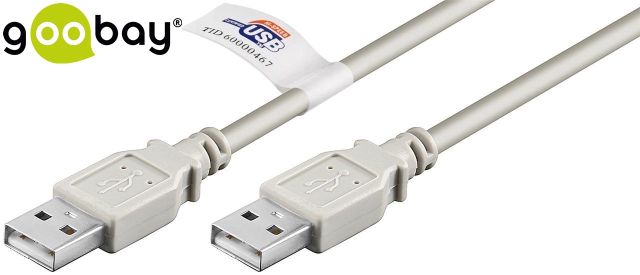 USB2.0 TYPE AM-AM  2.0m Бял GOOBAY