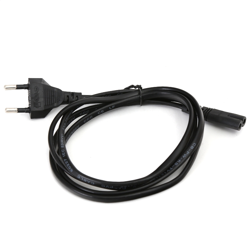 Захранващ кабел Omega 2 pin, 1.5 м., Черен