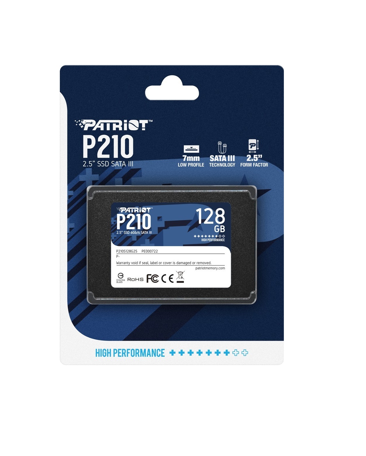2.5”  128GB SSD PATRIOT P210