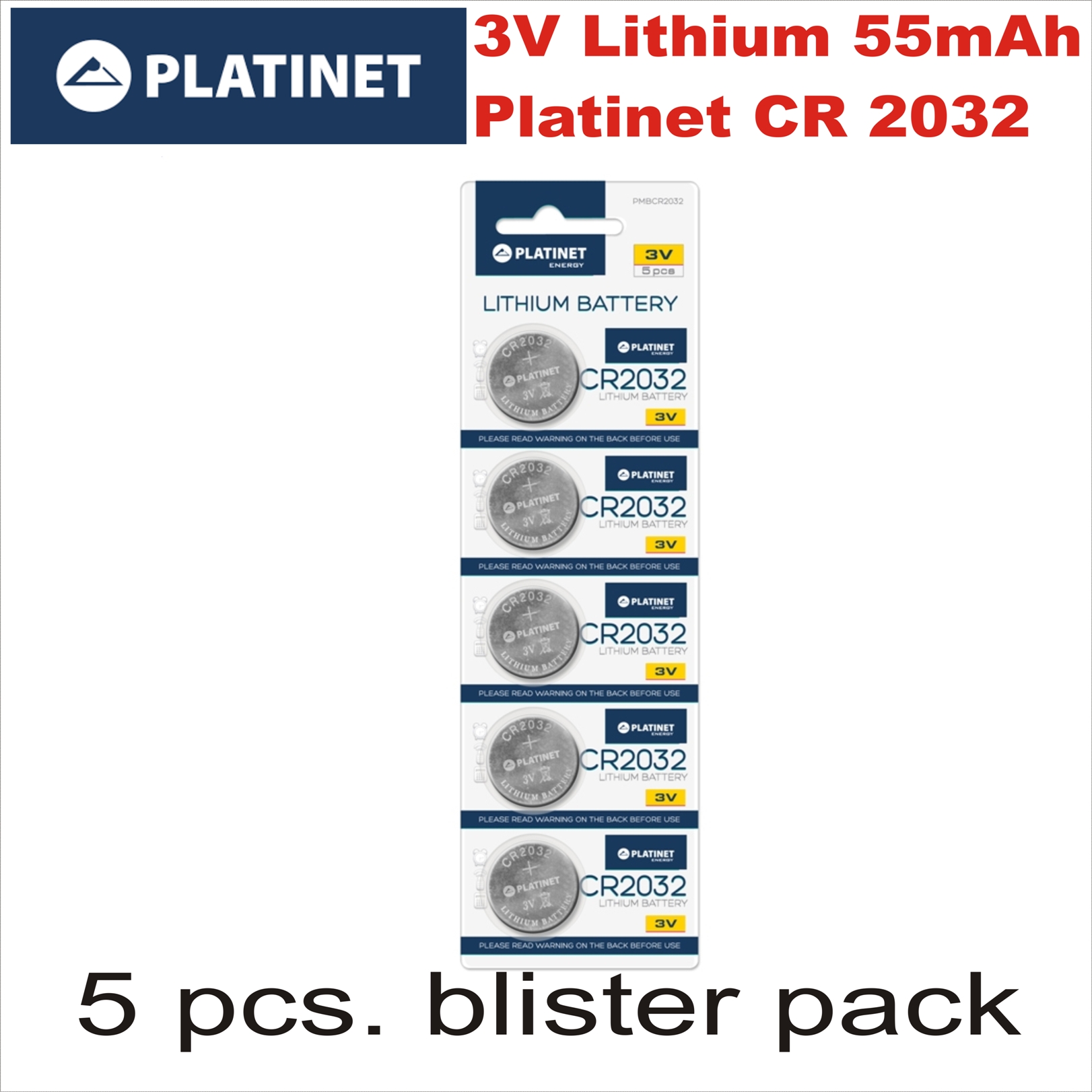 3V Lithium 55mAh Platinet CR 2032 (5бр.Опк.)