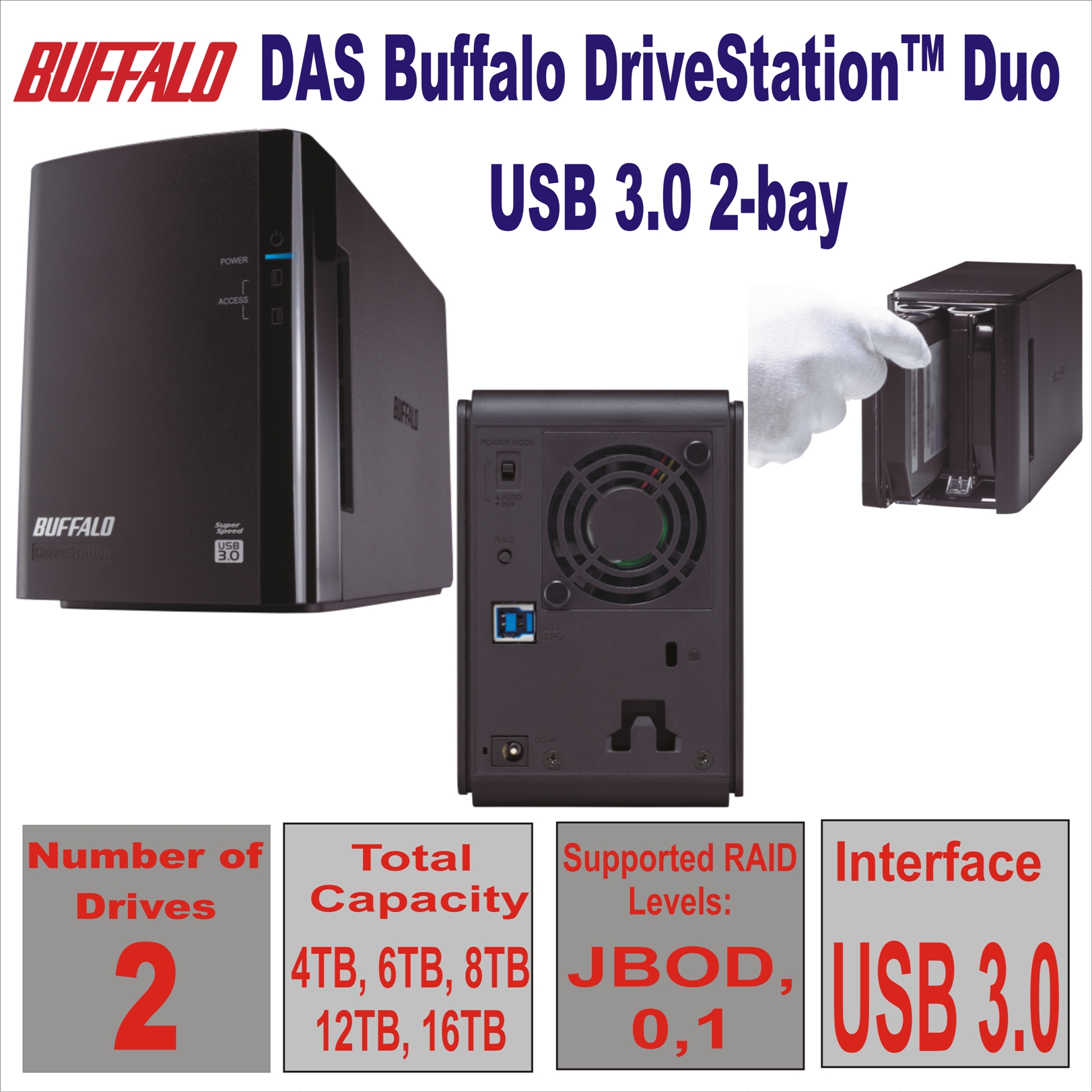 DAS Buffalo DriveStation™ Duo USB 3.0 2-bay