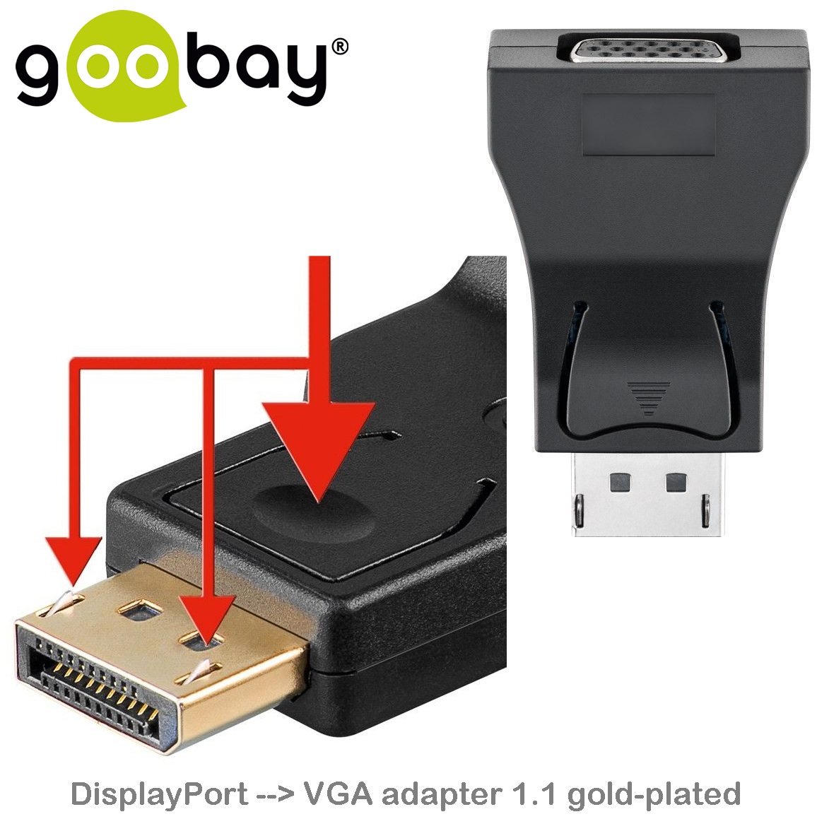 DisplayPort male to VGA HD15 Female GOOBAY 63489