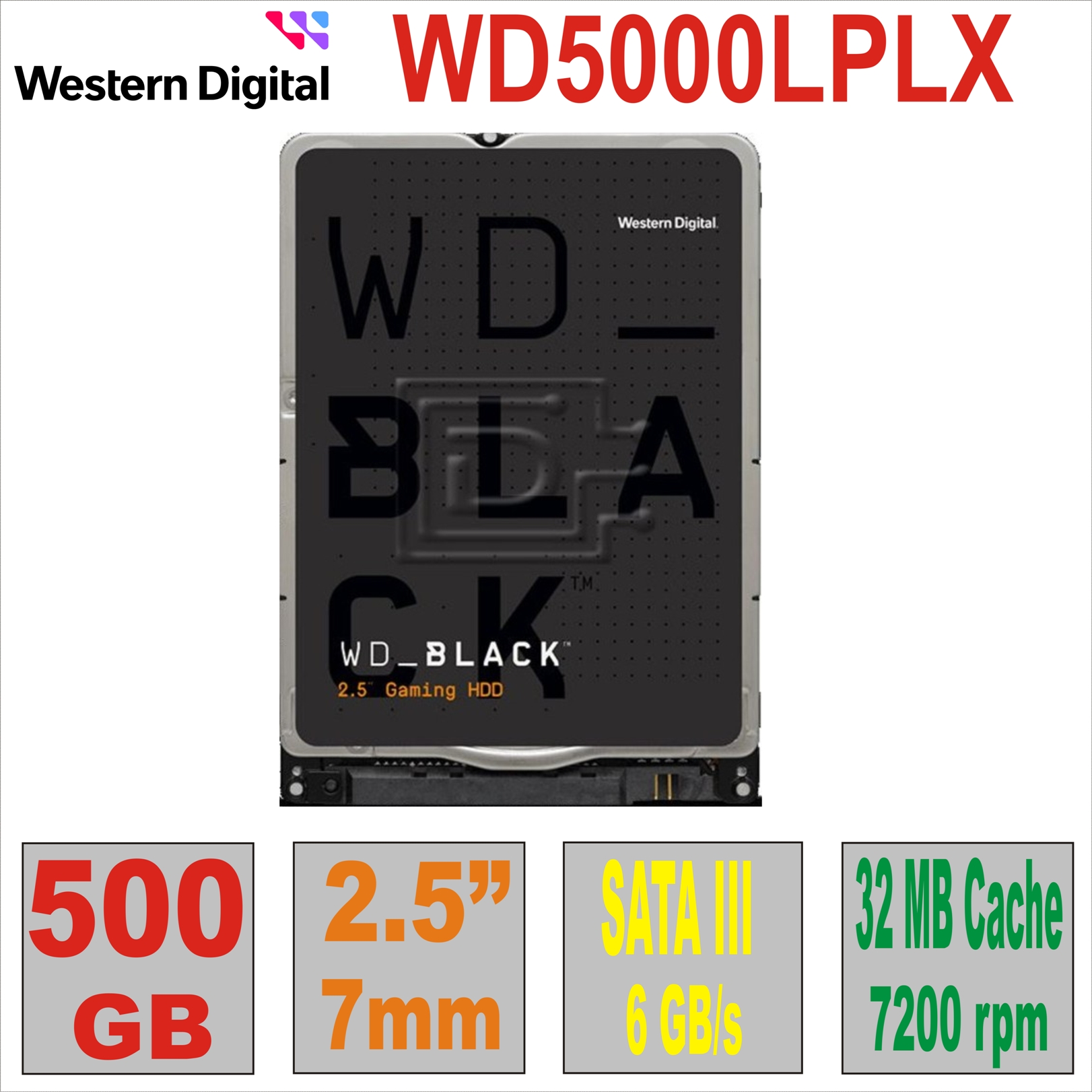 HDD 2.5`  500Gb WD Black WD5000LPLX