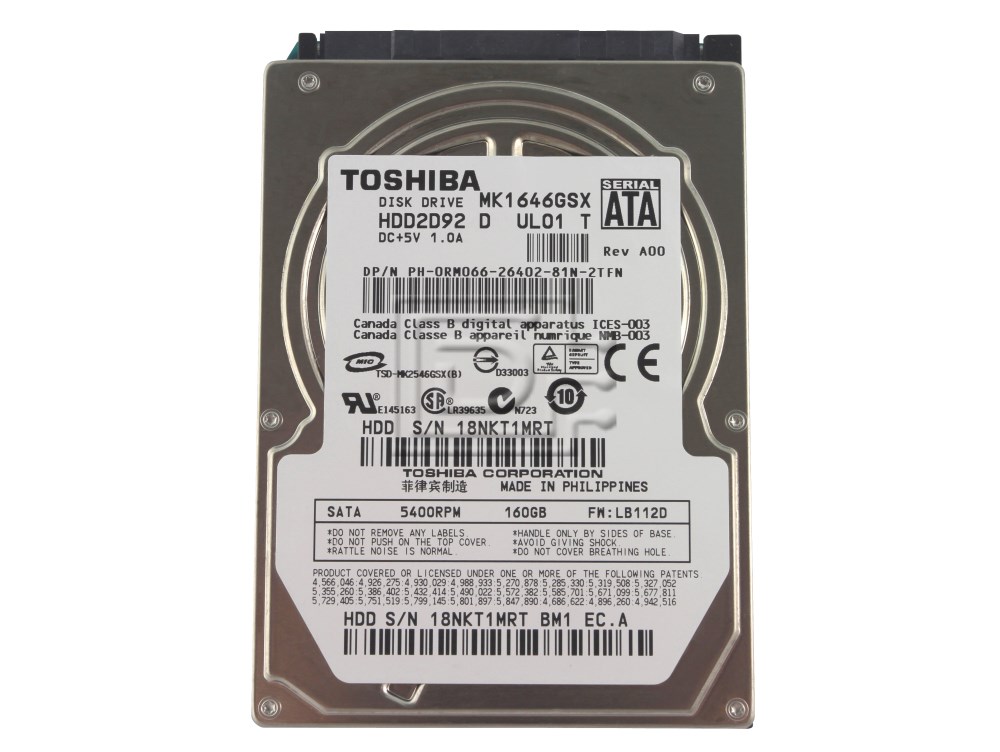 HDD 2.5` SATA 160Gb Toshiba