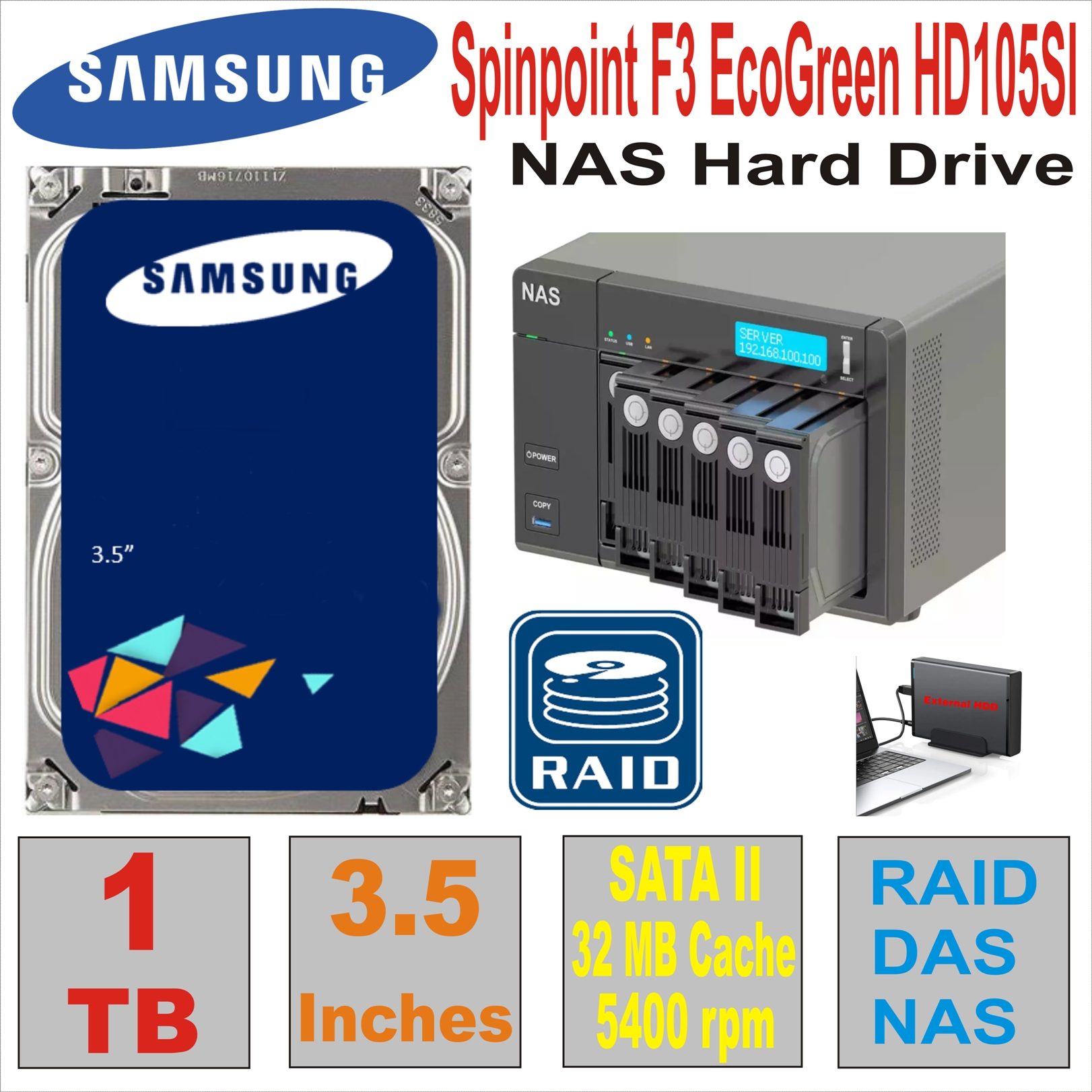 HDD 3.5` 1 TB SAMSUNG EcoGreen HD105SI