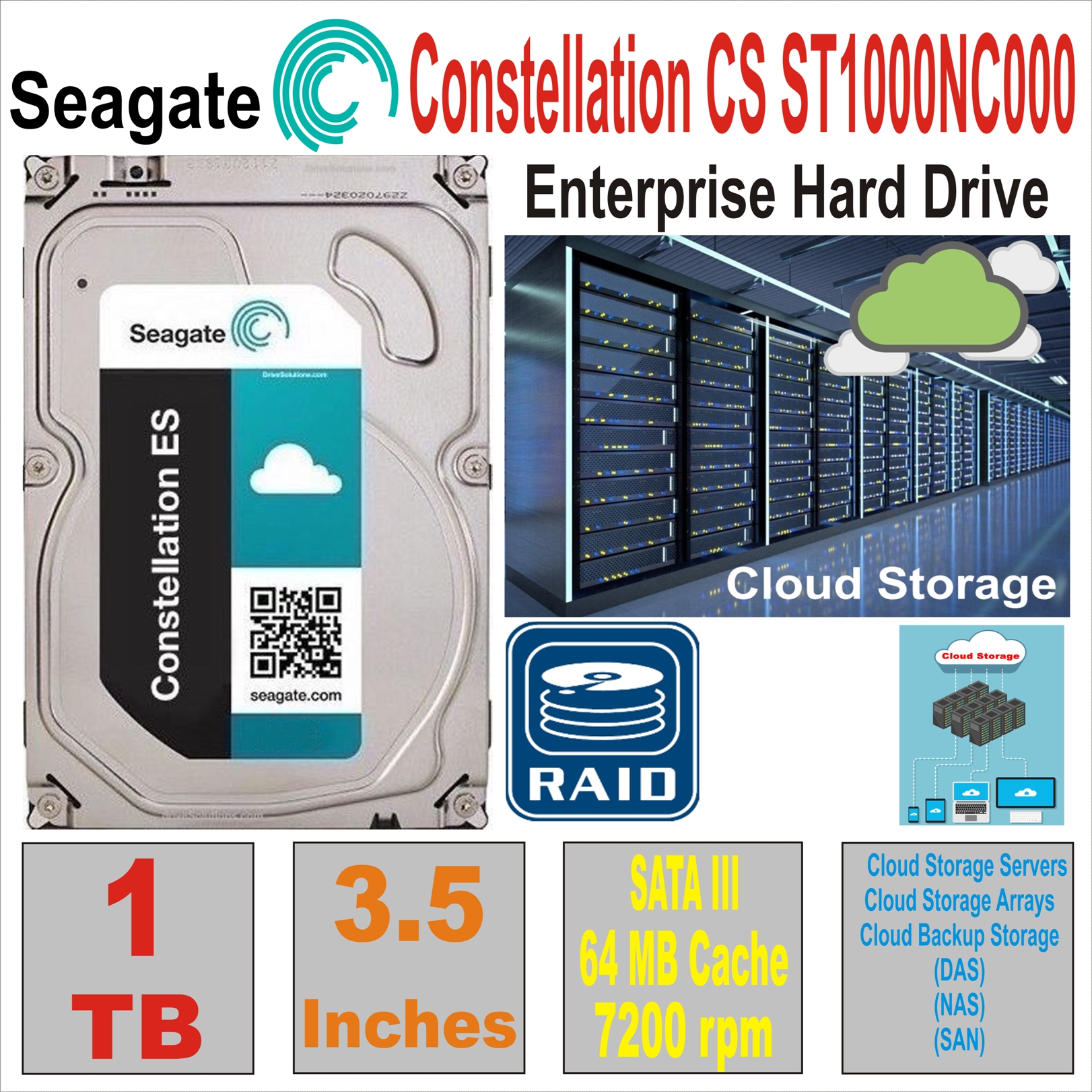 HDD 3.5` 1 TB SEAGATE Constellation ST1000NC000