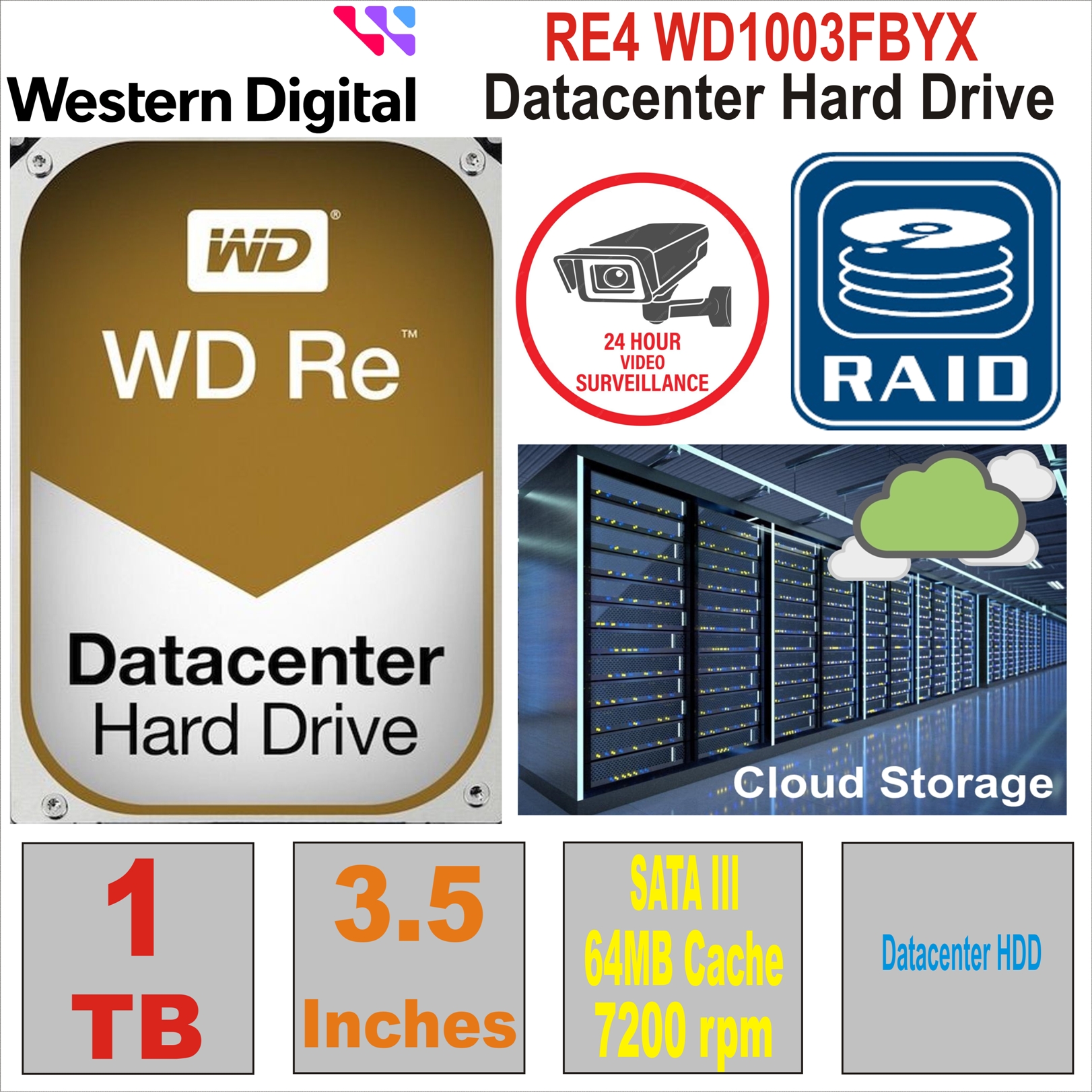 HDD 3.5` 1 TB WD RE4  WD1003FBYZ