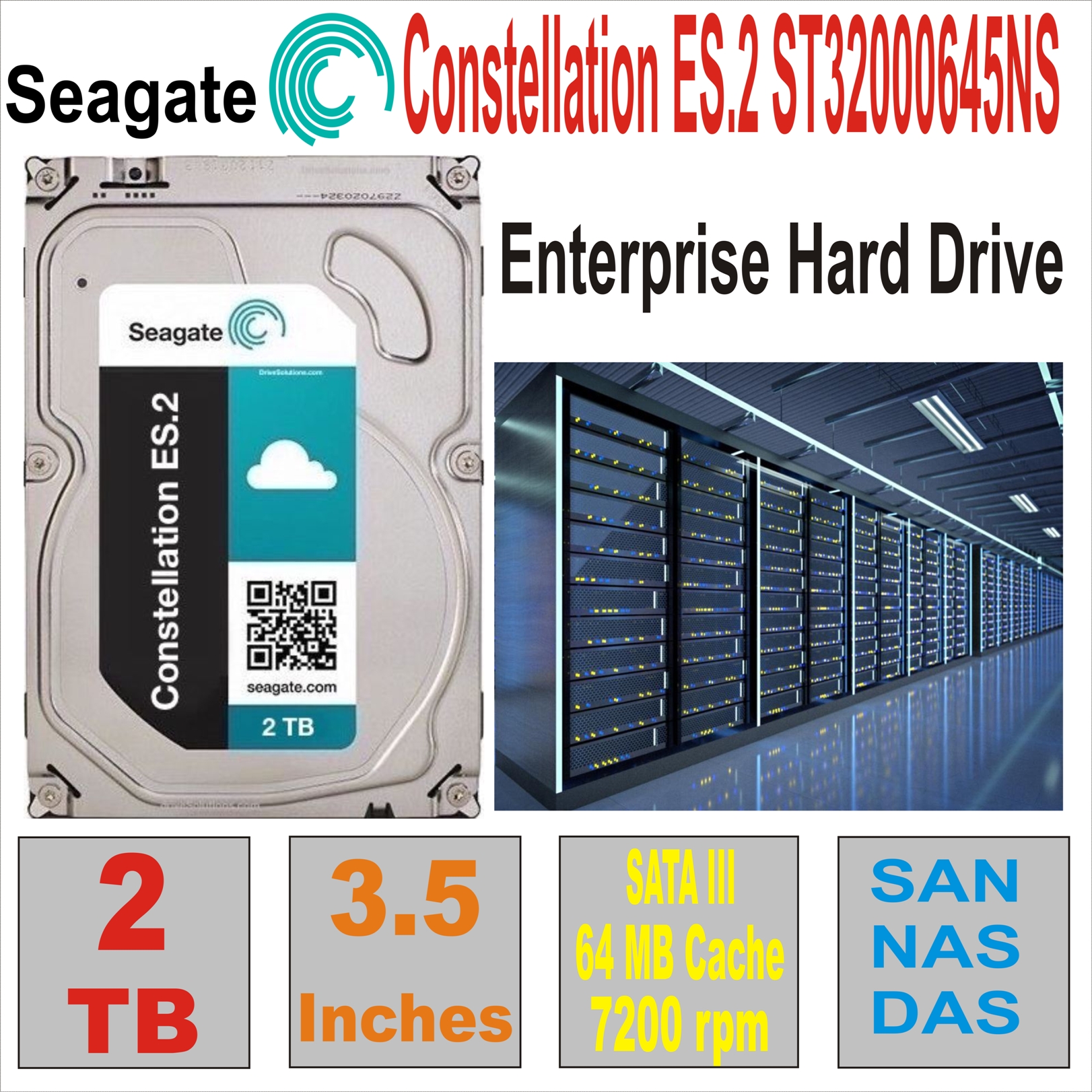 HDD 3.5` 2 TB SEAGATE Constellation ST32000645NS