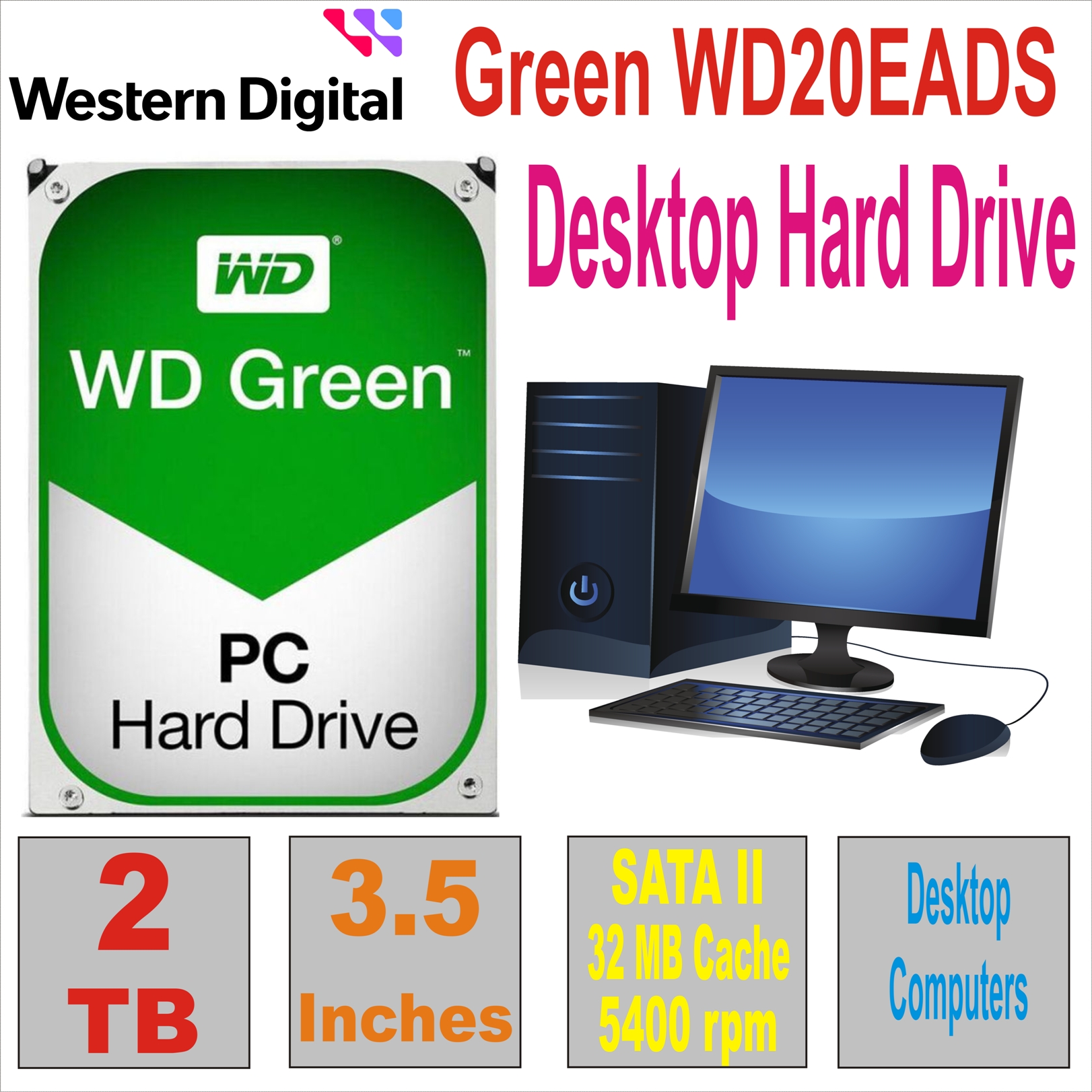 HDD 3.5` 2 TB WD Green WD20EADS
