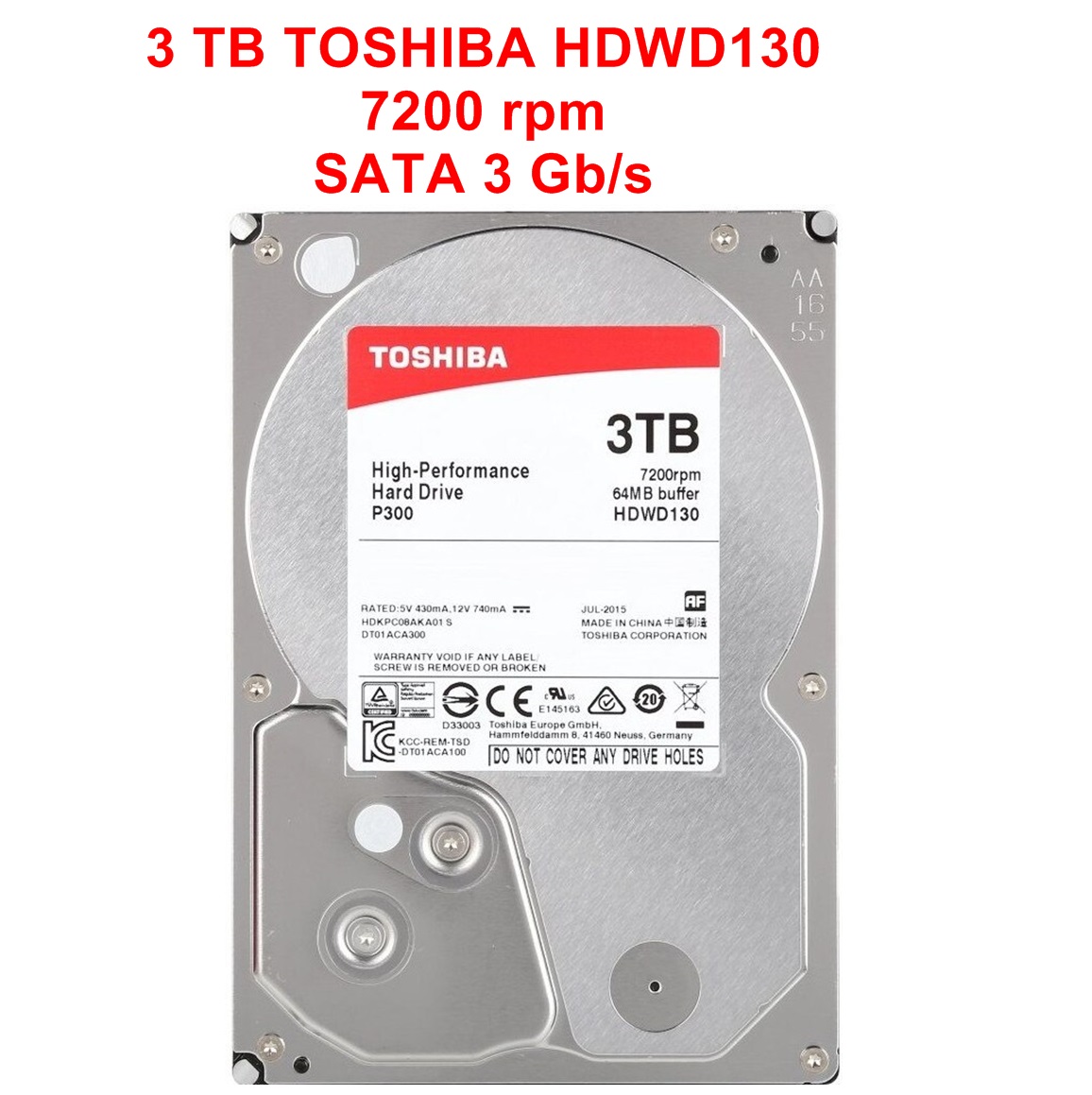 HDD 3.5` 3 TB TOSHIBA HDWD130