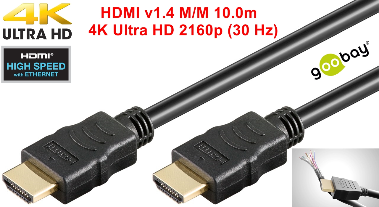 HDMI v1.4 M/M 10.0m (30 Hz/2160p) GOOBAY 51824