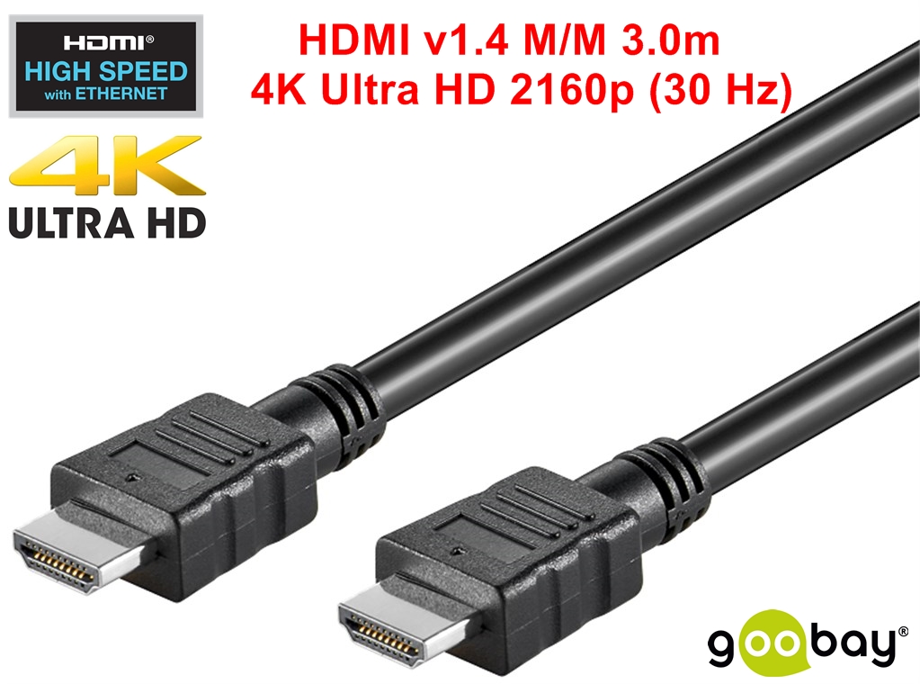HDMI v1.4 M/M 3.0m (30 Hz/2160p) GOOBAY 58442