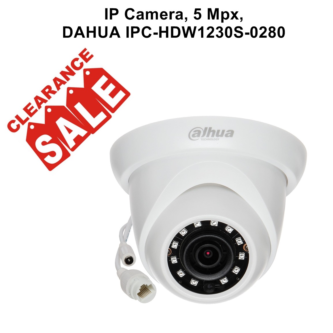 IP Camera, 5 Mpx, DAHUA IPC-HDW1230S-0280