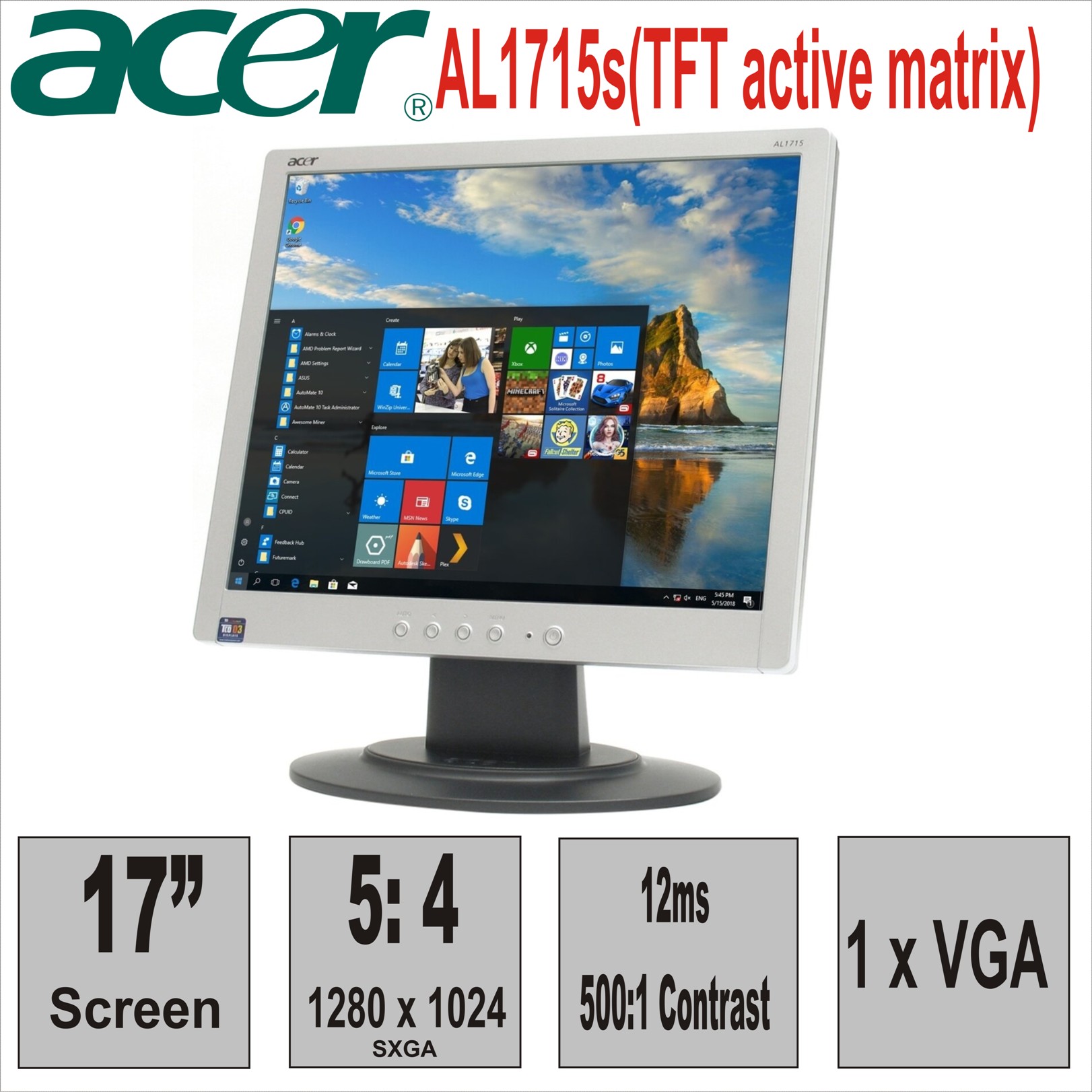 Монитор 17“ Acer AL1715s