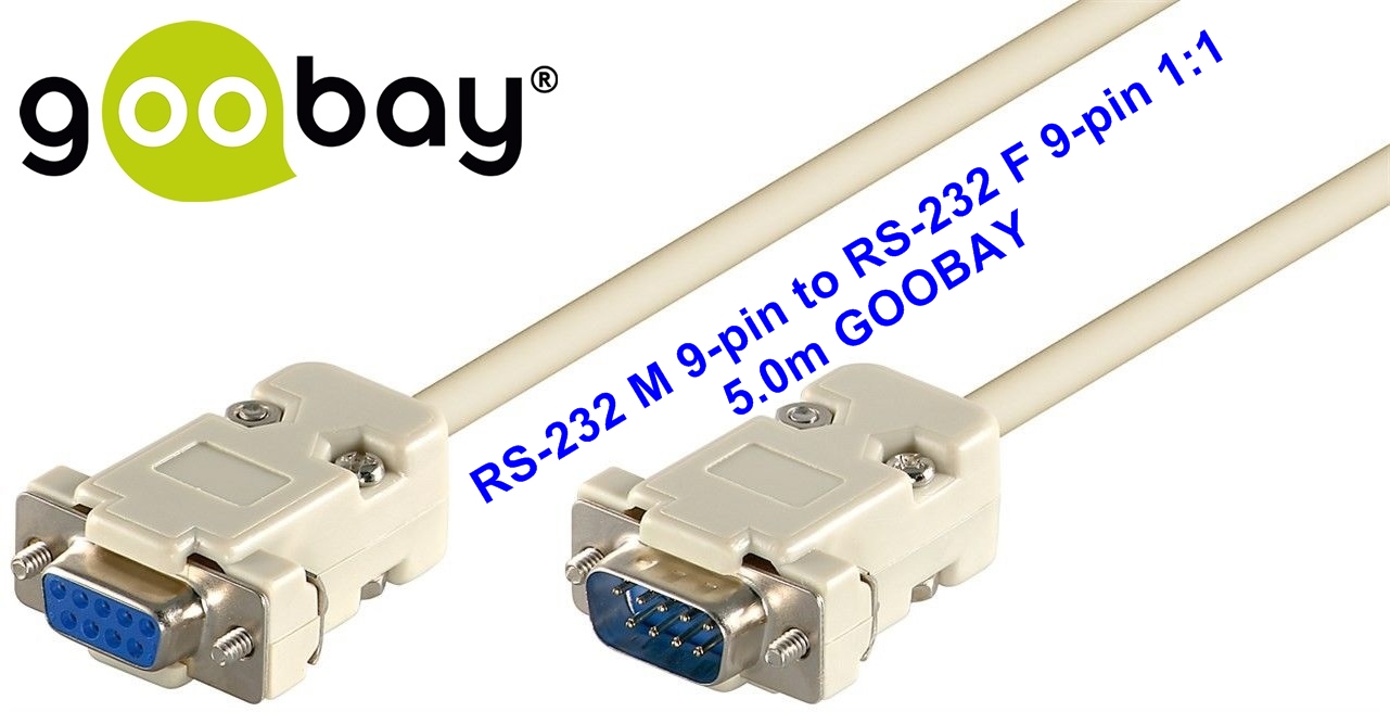 RS-232 M 9-pin to RS-232 F 9-pin 1:1 5.0m GOOBAY