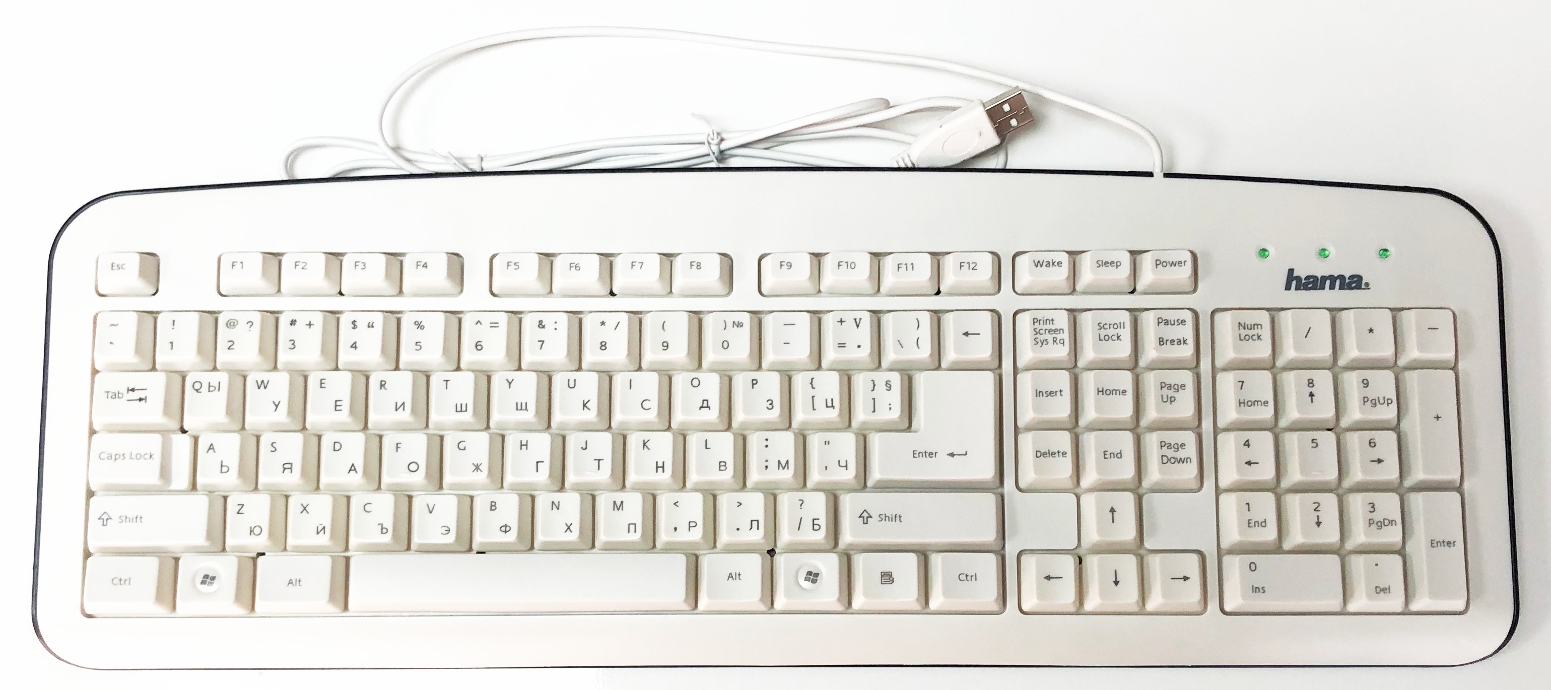 Стандартна клавиатура USB HAMA К210 Бяла
