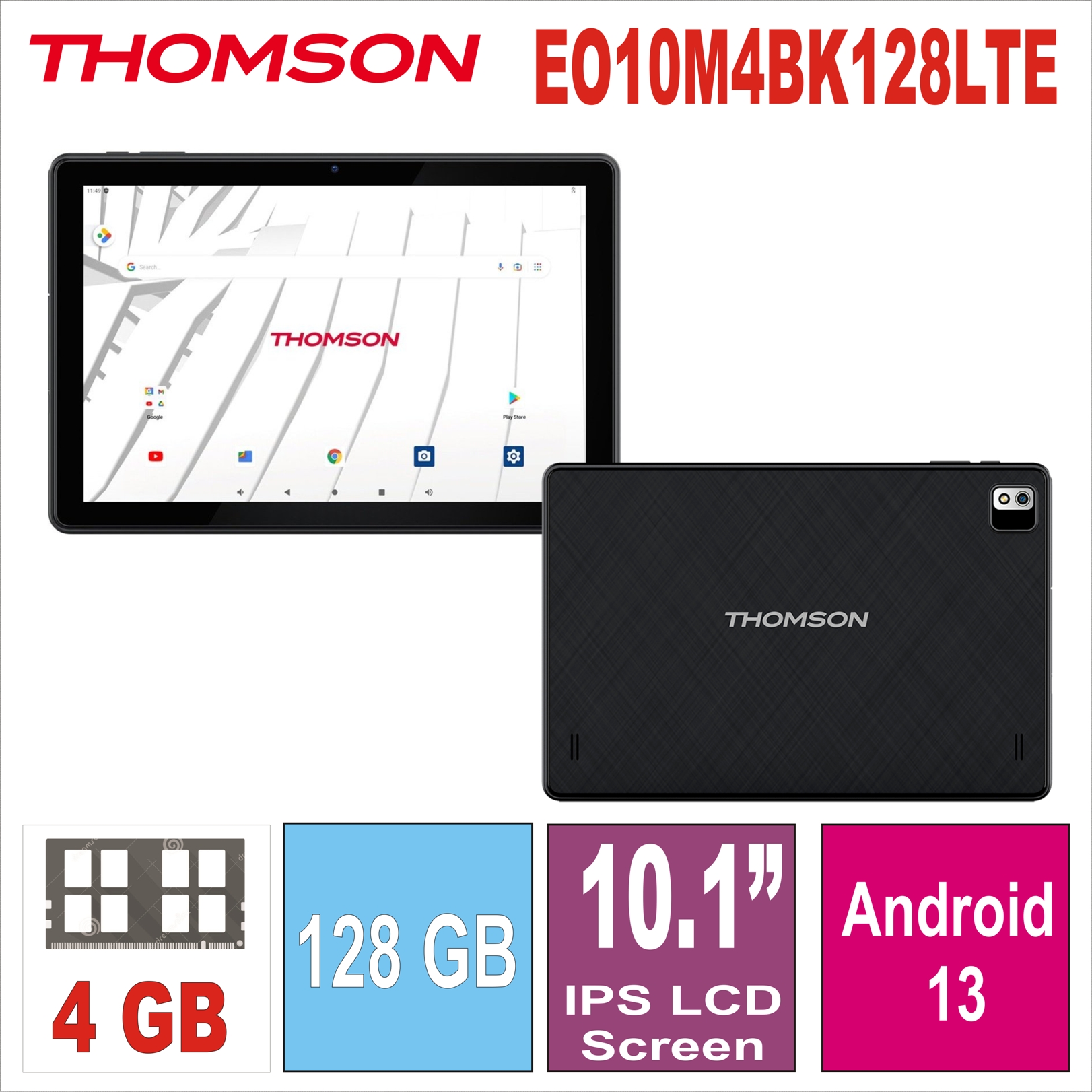 Таблет  10.1“ THOMSON  TEO10M4BK128LTE