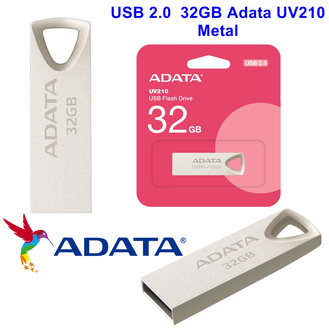 USB 2.0  32GB Adata UV210 Metal Gold