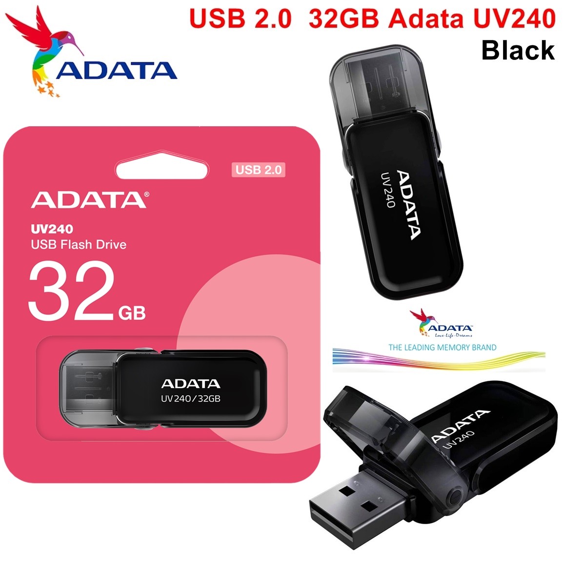 USB 2.0  32GB Adata UV240 Black