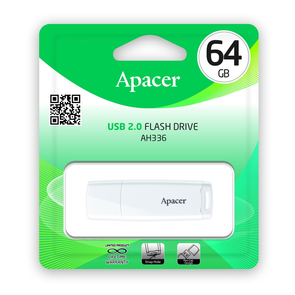 USB 2.0  64GB Apacer AH336 White