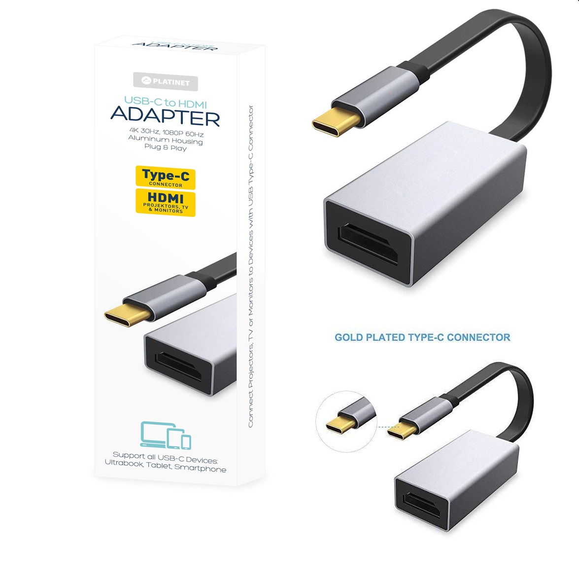 USB-C to HDMI Adapter PLATINET PMMA9087 0.15 m