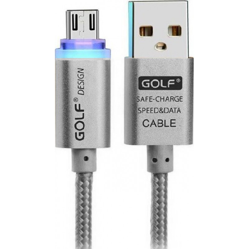 USB to Micro USB (1.0m) GOLF Led Silver