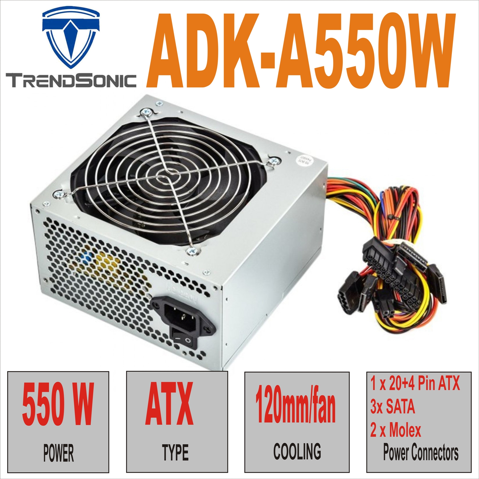 Захранващ блок 550W (TrendSonic ADK-A550W )